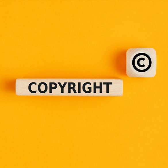 copyright on bright yellow background