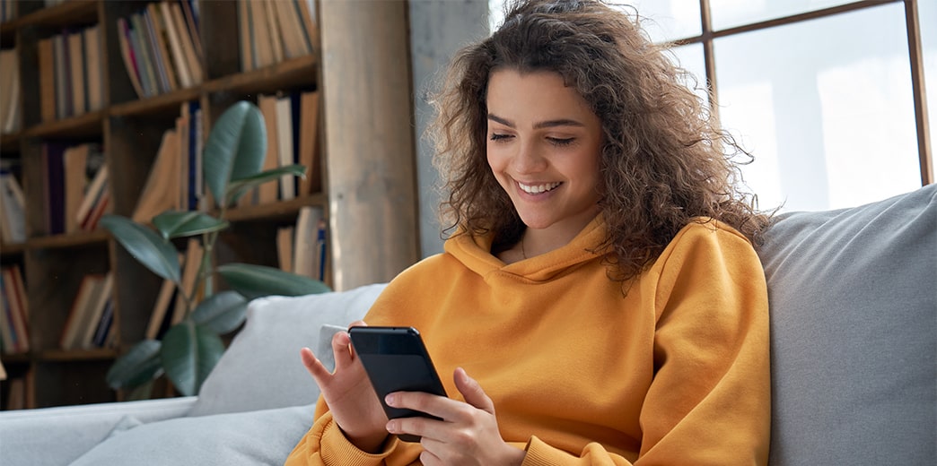 teenager using cellphone