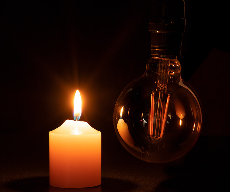 candle on, light out concept of energy inequality