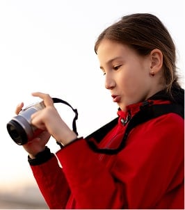 student taking photographs