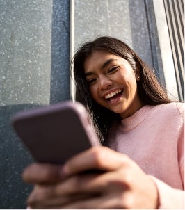 teenager making social media post