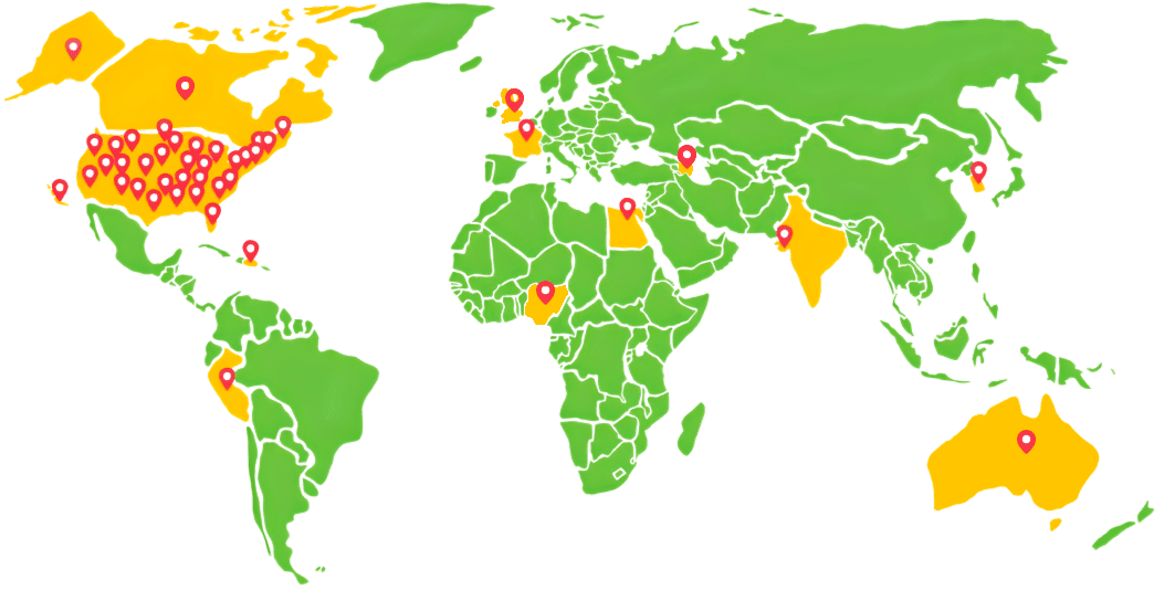 world map of winners and honors