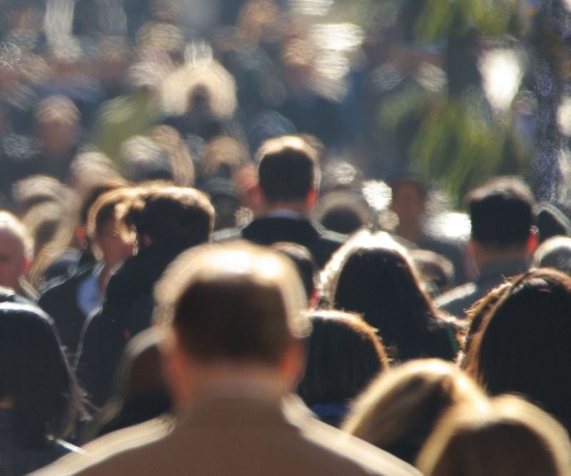 Crowd of people on a street